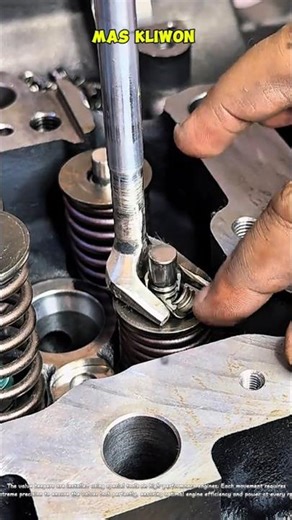 Valve keepers installation process using special tools.