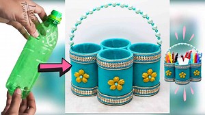 DIY Pen Holder Using Plastic Bottles Tutorial