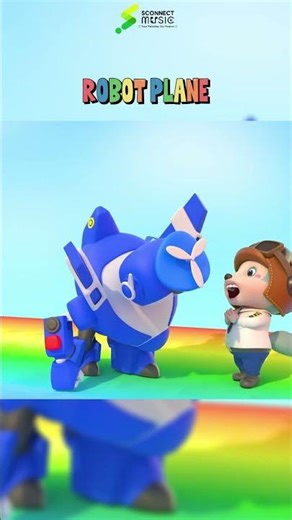 Robot plane song for kids #3D #shorts #cartoon