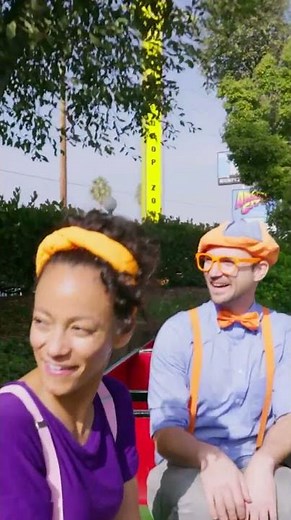 Meekah and Blippi's Train Through The Theme Park! #shorts