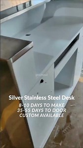 ✨ M2 Retail Silver Stainless Steel Custom Reception Desk #m2retail