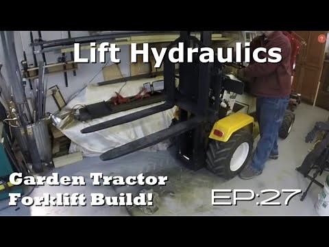 Garden Tractor to Forklift Conversion EP:27, Lift Hydraulics and First Operation!