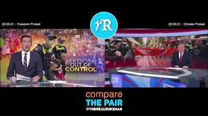 See if you can pick out the very subtle ways the Australian media uses language, tone and visuals to construct narratives that conform with their ingrained left-wing bias when covering these seperate protests in Melbourne two days apart. One protest is covered as "furious" and attended by an "out of control angry mob", while the other is subtly portrayed as heroic and necessary despite the disruptive techniques used by the protesters. If you pay even closer attention, you might notice that this 