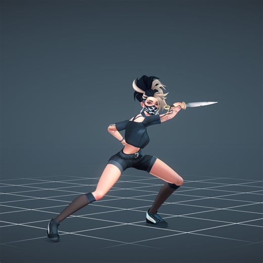 Character animation - Akali Rogue Attack, Daniel Moreno