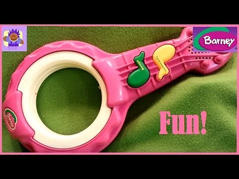 1997 Playskool Barney the purple dinosaur song magic banjo musical toy