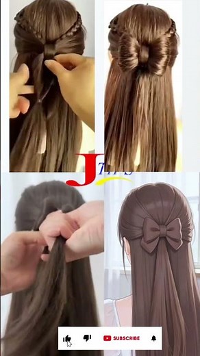 Quick and Easy Hairstyle for short hair ||Easiest Half bow hairstyle tutorial ✨️ #virel #hair #yt