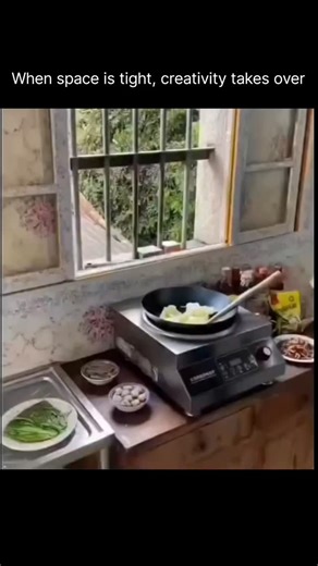 I am facts on Instagram: "This video captures intense stir-frying inside a small kitchen where smoke could easily become overwhelming. Instead of stopping or installing expensive equipment, a simple DIY solution changes everything. A window fan is placed strategically to pull thick smoke straight outside while cooking continues at full heat. The result is controlled airflow, clearer air, and a functional cooking space despite limited room. No fancy setup just smart placement and practical thinki