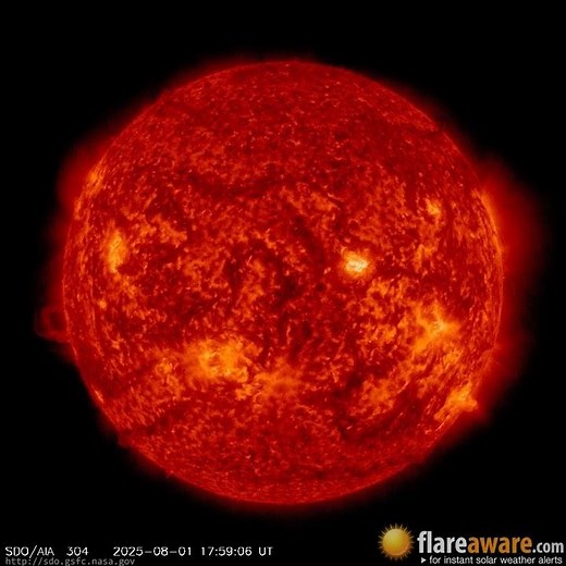 1 Aug - 2 Aug: 24 Hour Solar Activity (Earth Facing; Solar Storm, Sunspot, Solar Flare, CME)