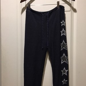 Anthropologie Sundry drawstring Star Embellish Sweatpants Joggers cuff hem 2(M)