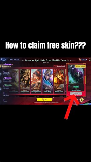 How to Claim Free Skin from Shuffle Draws in MLBB | Unlock Any Epic Skin!