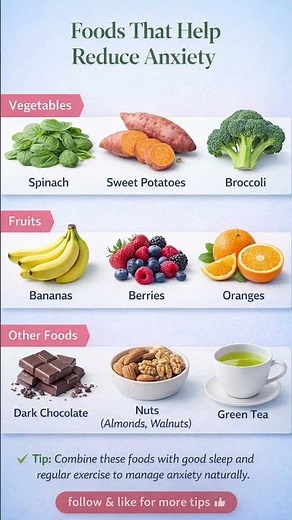 Best Foods That Reduce Anxiety Naturally 🧘‍♀️ | Eat These to Feel Calm & Stress-Free