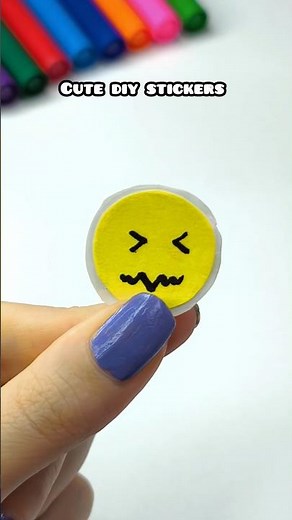 Making the cutest emoji sticker 😖 #art #diy #shorts #sticker