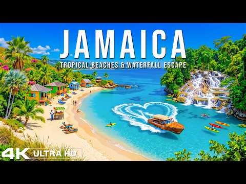 [4K] Jamaica 🇯🇲 Tropical Beaches & Waterfall Escape | Caribbean Deep House Vibes ✨