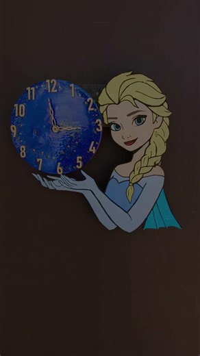Acry Fusion™ Frozen Elsa Magic LED Clock | Handcrafted Art | Animated Light Effect | Kids Room Decor
