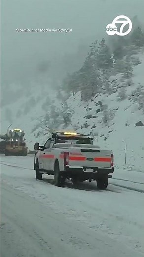Truck spins out as heavy snowfall in Northern CA makes roads dangerous