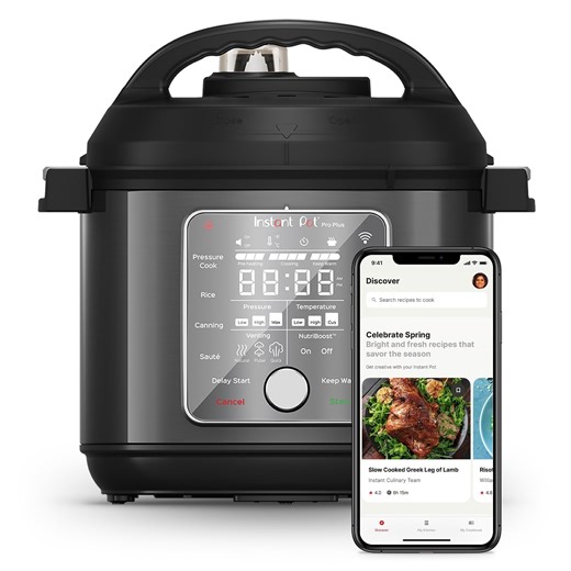 Open Box Instant Pot 6QT Pro Plus 10-in-1 Multi-CookerPressure Cooker, Slow Cooker, Rice Cooker, Steamer, Sauté Pan, Yogurt Maker, Warmer, Canning Pot, Sous Vide, Includes App with Over 800 Recipes, 6 Quart