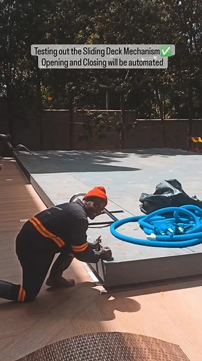 Sliding Deck Mechanism Testing at Outdoor Pool Facility