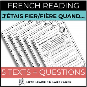French Reading Comprehension Worksheets and Exercises - J'étais fier quand...