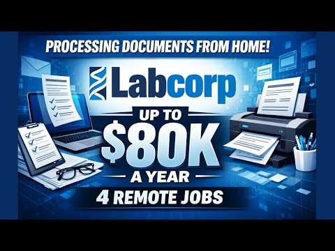 🔥Work From Home Processing Documents | 4 Remote Jobs (Labcorp + More Companies)