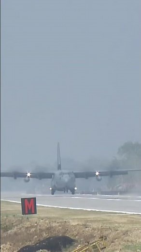 PM Modi lands at the Emergency Landing Facility (ELF) on Moran Bypass in Dibrugarh, Assam