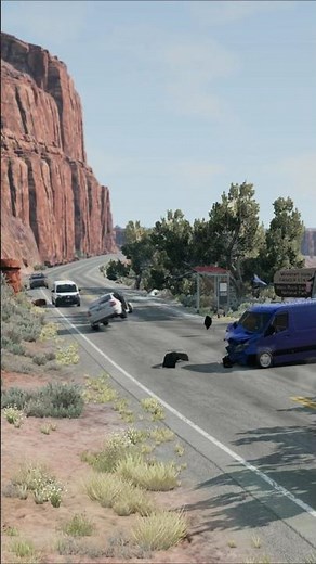 Realistic Highway Car Crashes #22