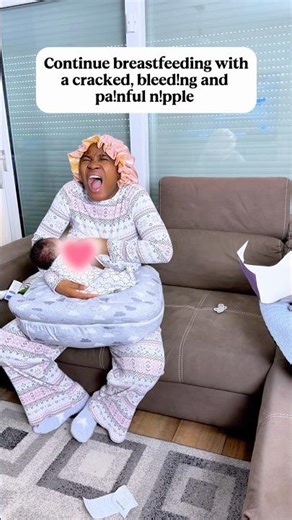 Breastfeeding with a cracked and painful nipple 🥹