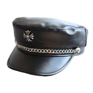 [Hot Item] PU Leather Flat Top Cap Fashion Beret Cap Student Cap