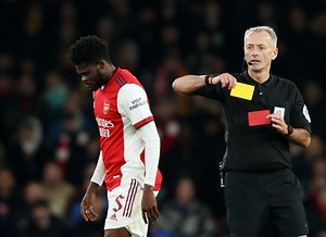 Partey sent off coming on as Arsenal star crashes out of two cups in TWO DAYS