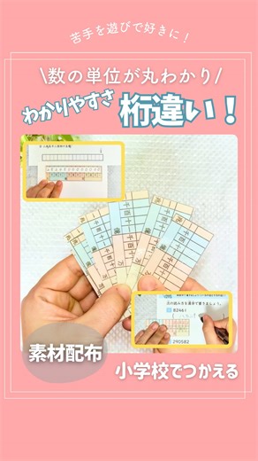 ひい先生|「できた!」引き出す教材&遊び on Instagram: "🎁素材プレゼント🎁 数の単位まるわかり✨ ＼大きい数字を好きになろう／ ここの読み方でつまずく子って 実は少なくない…😭 特に算数苦手だったら 数字が多いだけで 拒否反応出す子もいるんよね😭💦 【使い方】 □雑でおっけー！！ □マスが合えば、上をカットして そのまま問題に合わせて桁を読むと○ □マスが合わなくても ホワイトボードマーカーで 書いて消して何度でも使えるよ！ □点線を切り抜くと マスに合わせて自分で記入できるよ！ もってて損はなし！ 【素材がほしい人】 「数の単位」って コメントしてね📝 PDFが自動で届くよ！！ ーーーーーーーーーーーーーーー 見てくれてありがとうございます😊💓 @home_move888 日常生活で子どものつまずきを減らす おうち運動遊びを紹介しているよ！ 見返したい時は、右上の【・・・】をタップして保存してね❣️ 小中学校の特別支援教員ママが 日常生活で困らないための 発達遊びを発信しているよ💡 少しでもママやパパの お役に立てると嬉しいです🥹✨ 気軽にコメント