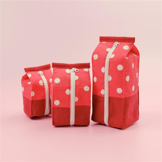 Milk Carton Zipper Pouch Sewing Pattern (3 Sizes, Beginner Friendly) - Etsy