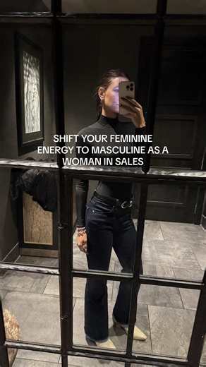 SHIFT your feminine energy to you masculine as SOON as you step foot in the office. That tip alone will level up your sales game and make you stand out with your clients. #womeninsales #salestip #salesquestions #sales #2026motivation