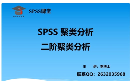 SPSS 统计分析-聚类分析，二阶聚类分析，案例分析与论文写作指导。