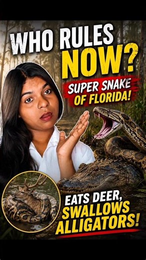 America Ka Super Snake! 😱🐍#Facts #AmazingFacts#Python#Snake#Florida #Wildlife#Shorts#AnniQueen#yt