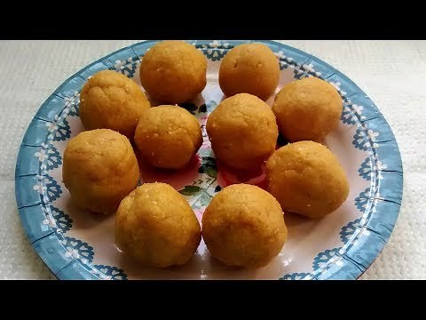 Besan ladoo with milkmaid/condensed milk
