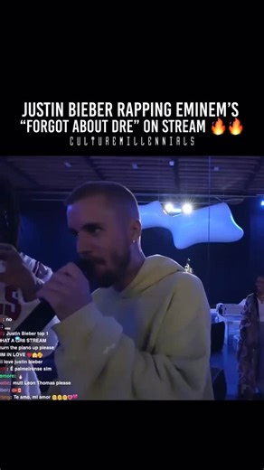 CULTURE MILLENNIALS on Instagram: "Justin Bieber was rapping to Eminem on his stream, how’s the cover??"