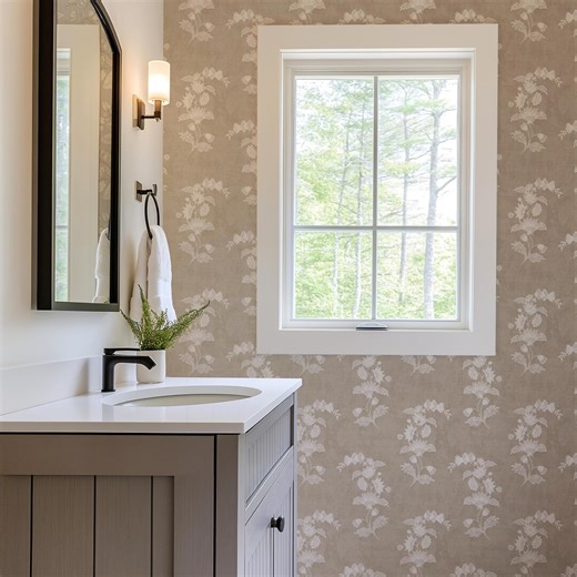 Linen Chintz Wallpaper. Textured Peel and Stick. Removable.