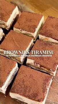 Brownies façon Tiramisu | Recette Brownies Pépites de Chocolat, Crème Mascarpone & Biscuits Cuillère