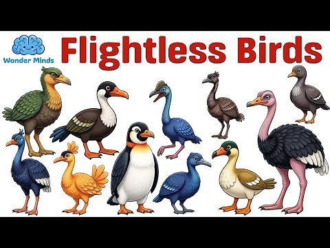 Flightless Bird Names for Kids | Learn 10 Amazing Birds with Fun Facts #flightlessbirds #birdnames