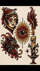 Chris has brand-new flash available and these pieces are ready to go! 💰 Pricing: • $300 for all designs • $150 for the Illuminati eye flash | Illuminati Tattoo Parlor