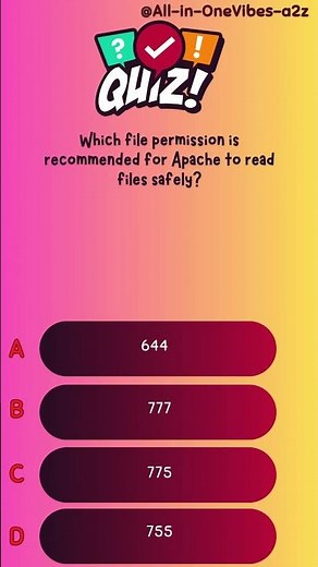 Which file permission is recommended for Apache to read files safely?