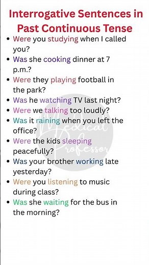 10 Interrogative Sentences in Past Continuous Tense | Ask Questions in English Confidently