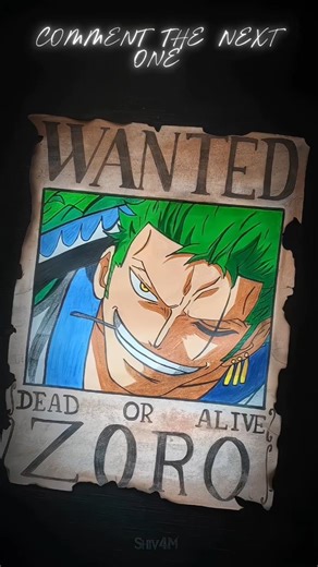 Draw RORONOA ZORO 🥶 from *One Piece* [ WANTED POSTERS SERIES ] Part - 4 #shorts #zoro #onepiece