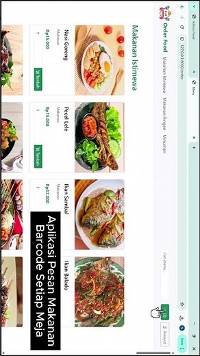 Aplikasi Pesan Makanan #shorts #restoranmodern #aplikasiweb #scancode #digitalrestaurant