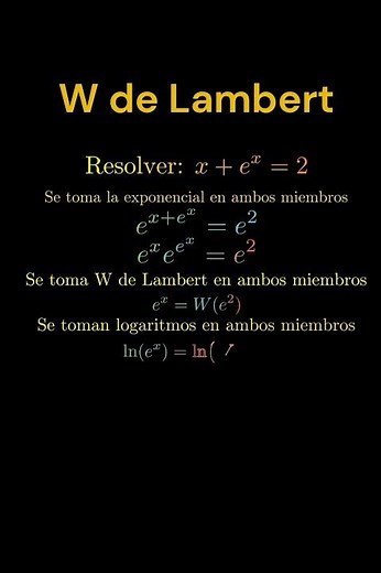 Solución de ecuaciones mediante la W de Lambert