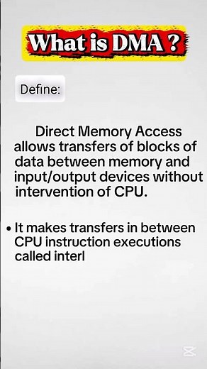 What is DMA || Define Direct Memory Access #trending #viral #video #computer #education #increase