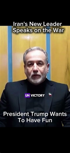 Iran's new supreme leader says that this is an illegal war that is just for fun for President Trump
