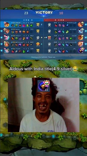 Aldous with India title(4.9-silver)😂#mobalegends5v5\r#moba5v5English #moba5v5pippin