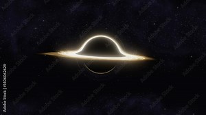 An Interstellar Style Supermassive Black Hole 3D rendered HD Animation