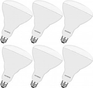 LUXRITE BR40 LED Light Bulbs, 85W Equivalent, 3000K Soft White, Dimmable, 1100 Lumens, LED Flood Light Bulb, 13W, E26 Medium Base, Indoor/Outdoor - Perfect for Office and Recessed Lighting (6 Pack)