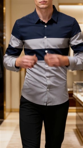 Men's Colorblock Print Long Sleeve Shirt #tiktokshop #mensfashion #menswear #fyp #ootd